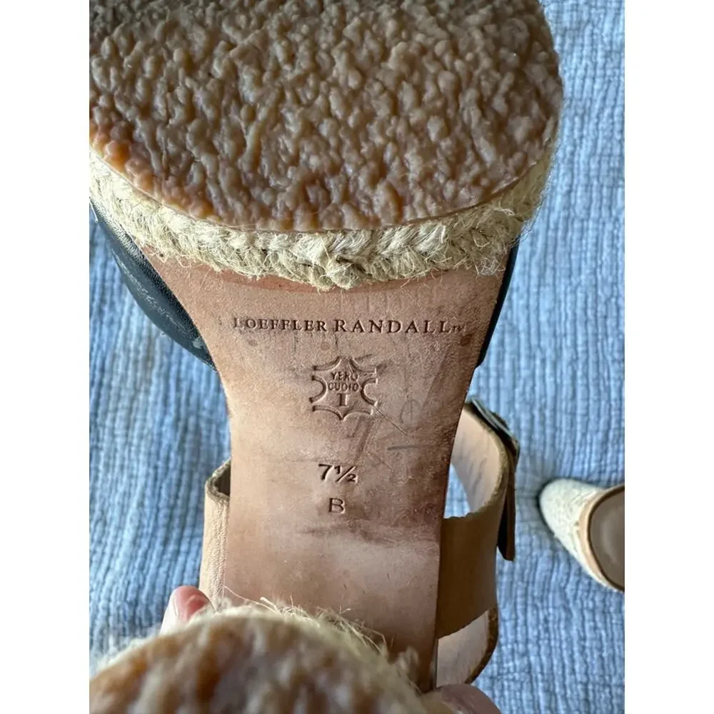 Loeffler Randall Neel Espadrille Pumps Block Heel Sandals Sz 7.5
